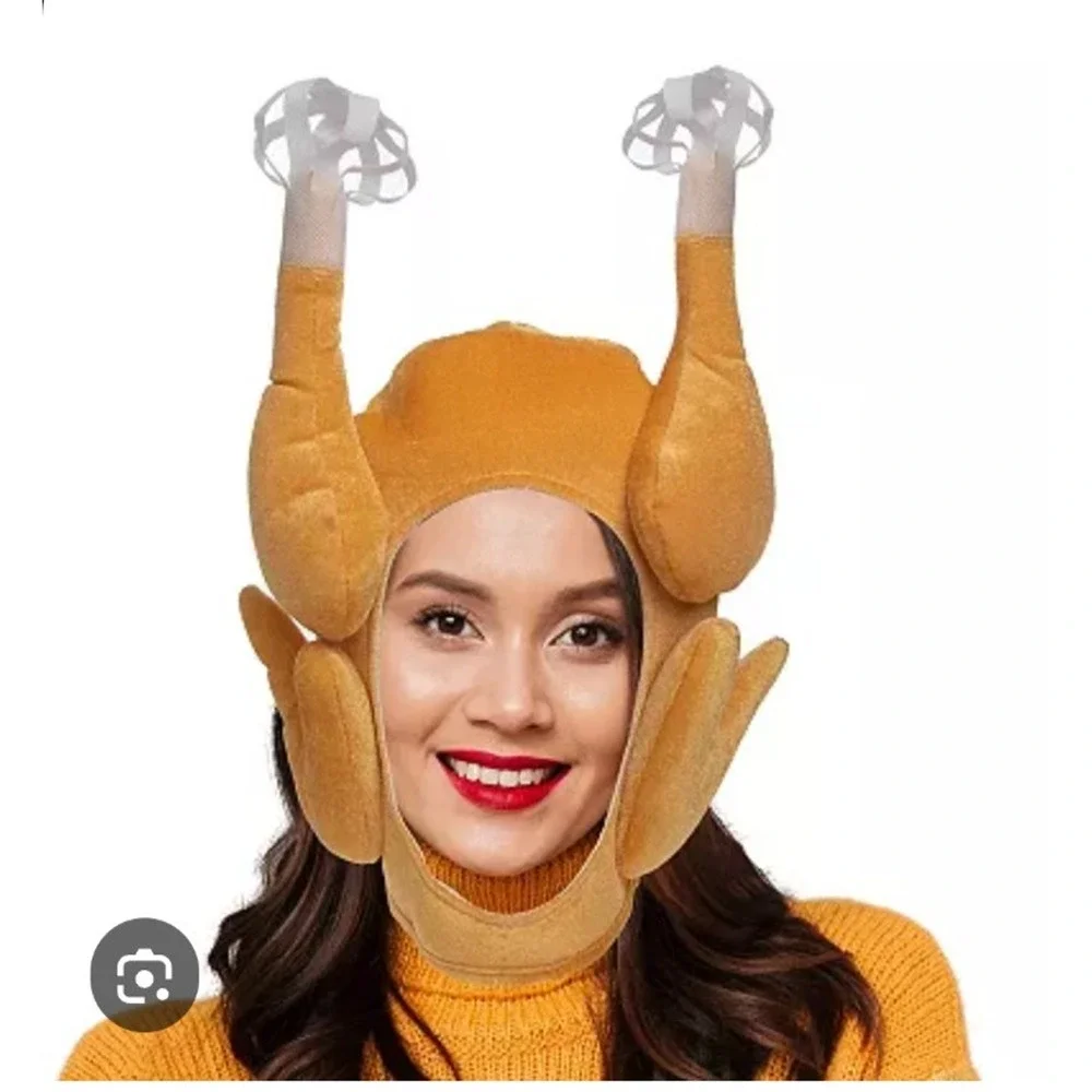 Roasted Turkey Novelty Hat Plush Thanksgiving Day/ Halloween Costume Party